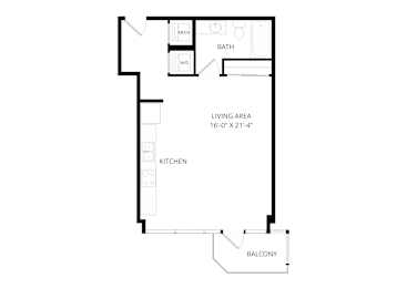 a floor plan of a home with a bedroom and a living room