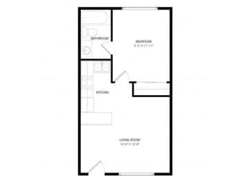  Floor Plan 1 Bedroom