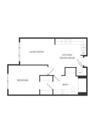  Floor Plan Frederick 1A 1x1