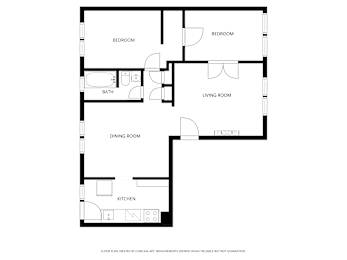 A black and white floor plan of a house with labeled rooms.at Integrity Cleveland Heights Apartments,Ohio