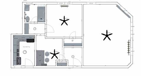 1 Bedroom 1 Bath 663 Sq. Ft. Lewis Front Floor Plan at Heights Collection Apartments, Cleveland Heights, OH 44106
