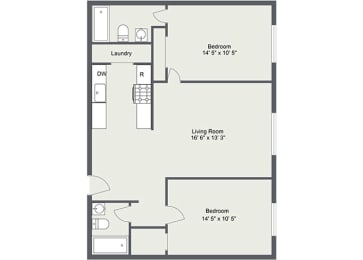 Medina Village 2B2B 960 sq ft B at  Integrity Medina Apartments, Integrity Realty LLC, Medina, OH