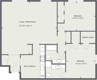 22C , 2 Bedroom / 2 Bath C 1,296 Sq. Ft. Floor Plan at Old Green Place  Apartments, Integrity Realty LLC, Ohio, 44122
