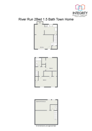 2 Bed 1.5 Bath 1,050 Sq.Ft. Floor Plan at River Run Apartments - RYDYL I LLC, Integrity Realty LLC, Warren