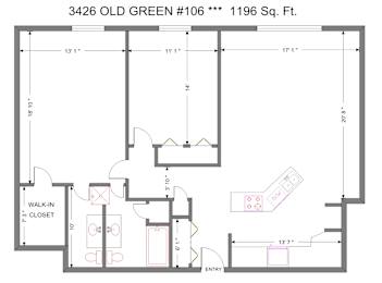 22BR,  2 Bedroom / 2 Bath Renovated 1196 Sq. Ft Floor Plan at Old Green Place Apartments, Integrity Realty LLC, Ohio