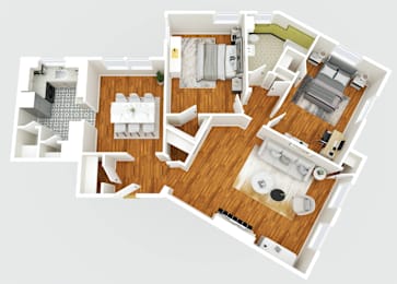 2 bedroom 2 bath A at Integrity Gold Coast Apartments, Cleveland, OH, 44102