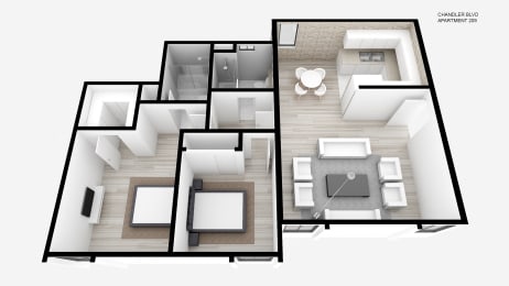 Two Bed + Two Bath