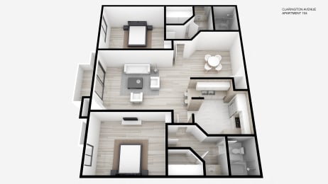 Two Bed + Two Bath