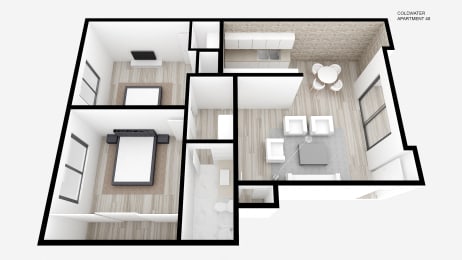 Two Bed + One Bath