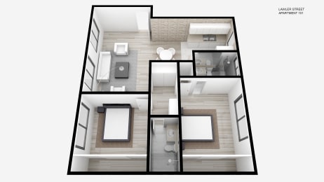 Two Bed + Two Bath