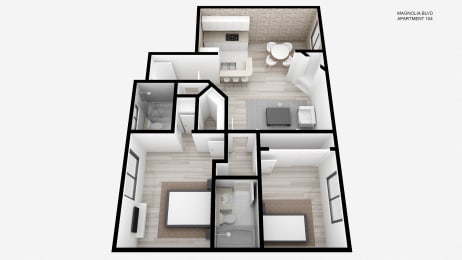 Two Bed + Two Bath
