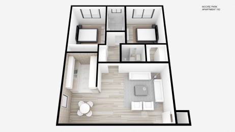 Two Bed + One Bath