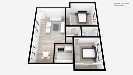 Two Bed + One Bath