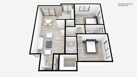 Two Bed + Two Bath