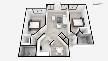 Two Bed + Two Bath