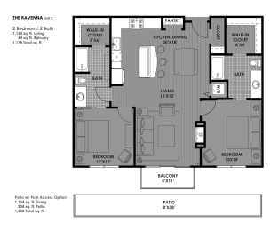 The Ravenna Floor Plan at The Mosaic on Broadway, Texas