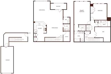 A floor plan of a house with a garage.