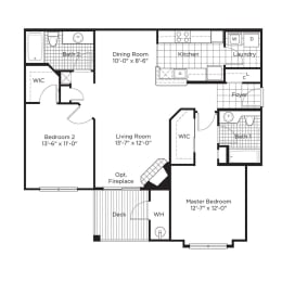 a floor plan of a house with bedrooms and a living room