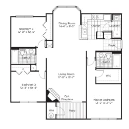 a floor plan of a house with a combination of bedrooms and a living room