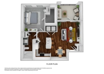 Floor Plan  a stylized floor plan with a bedroom and living room