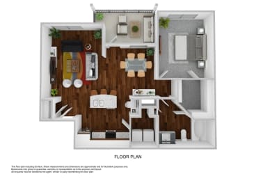 Floor Plan  a stylized floor plan of a room with a wood floor