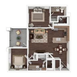 Floor Plan  a1 floor plan  1 bedroom with 2 baths  129