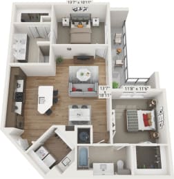 Floor Plan  a 2 bedroom192 sq ft floor plan