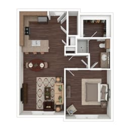 Floor Plan  a stylized floor plan with a bedroom and living room