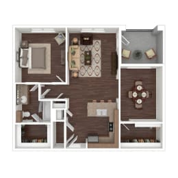Floor Plan  a1 floor plan  1 bedroom with 2 baths  1192 square feet