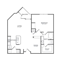 1 Bed | 1 Bath | 938 sqft | 5 Mockingbird Apartments
