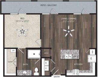 Floor Plan  a 1 bedroom floor plan  villas at spring creek