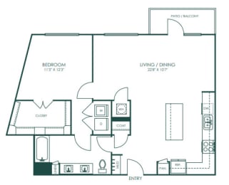 a blueprint of a floor plan with a bedroom and a bathroom