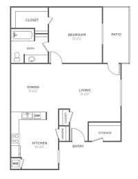 Floor Plan  a floor plan of a small apartment