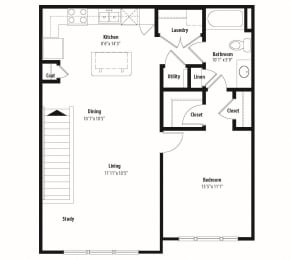 Floor Plan  a floor plan of a house with a bedroom and a living room