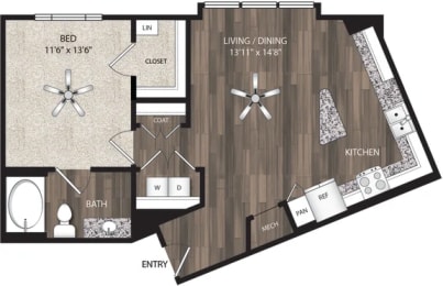 Floor Plan  a??? floor plan of a living room with a wood floor