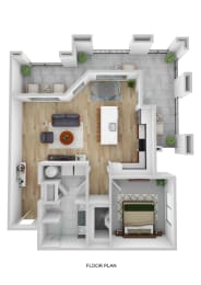 Floor Plan  a floor plan of a house with a bedroom and a living room