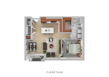 Floor Plan  a typical floor plan of a 1 bedroom apartment