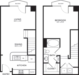 1 Bed | 1 Bath | 814 sqft | 5 Mockingbird Apartments
