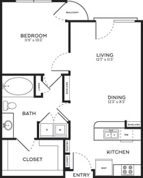 1 Bed | 1 Bath | 772 sqft | 5 Mockingbird Apartments