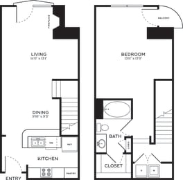 1 Bed | 1 Bath | 1055 sqft | 5 Mockingbird Apartments
