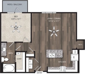 Floor Plan  a furnished floor plan with a bedroom and a living room