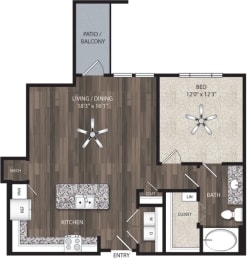 Floor Plan  a1 floor plan  studio with 1 bedroom  503 square feet