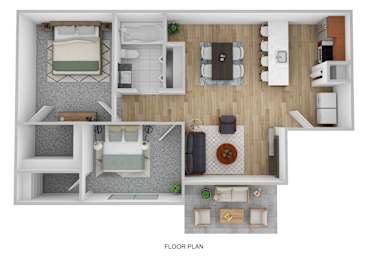 Floor Plan  the 1190 floor plan  studio with ensuite baths
