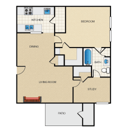 Floor Plan  a floor plan of a two bedroom apartment