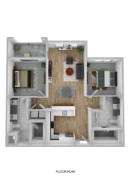 Floor Plan  a 1 bedroom floor plan with a bathroom and a living room