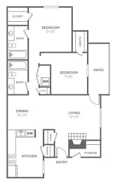 Floor Plan  a floor plan of a bedroom apartment