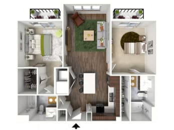 a 1 bedroom floor plan  503 sq ft