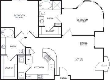 2 Bed | 2 Bath | 1200 sqft | 5 Mockingbird Apartments