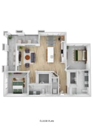 Floor Plan  a floor plan of a house with a bedroom and a living room