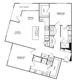 Floor Plan  A black and white image of a house floor plan.
